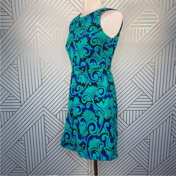 J. Crew Vineyard Jacquard A-Line Dress Sz 0 Green - Picture 1 of 9
